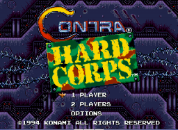 Contra - Hard Corps Enhancement Hack Title Screen